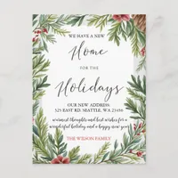 Winter Foliage New Home Holiday Moving Postcard