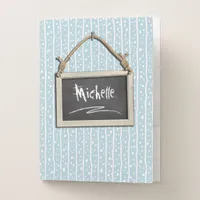 Hanging Chalkboard Blue ID397 Pocket Folder
