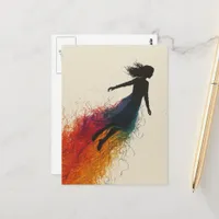 Woman in a Rainbow Dress Postcard