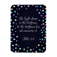 John 1:5 The Light Shines in The Dark Bible Quote Magnet