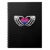 Bisexual Pride Skeleton Halloween Bi Goth Heart Cl Notebook
