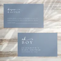 Diaper Raffle Blue Minimalist Baby Shower Enclosure Card