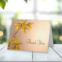 Yellow Spring Forsythia Flowers Thank You Note