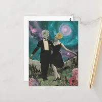 Surreal Dancing Flower People Adventure Collage Postcard