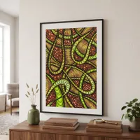 Vibrant Green Abstract Maximalist Organic Poster