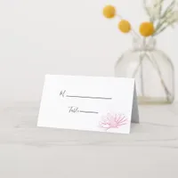 Pink Daisy Effect Floral Wedding Place Card