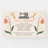 Vintage Sewing Machine Seamstress Banner