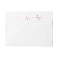 Happy Holidays Rose Gold Pink Faux Glitter Wrap Around Label