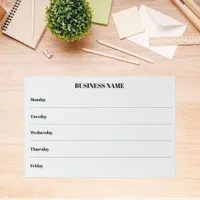 Week calendar business name desk notepad paper pad