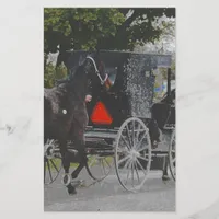 Getting the New Horse Home The Amish Way Stationery