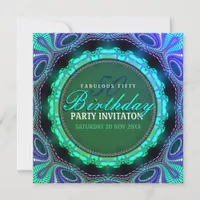 Groovy Fabulous 50 Birthday Party Invitations