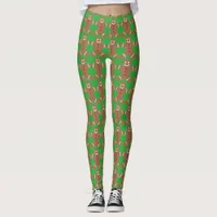 Gingerbread Man Green Leggings