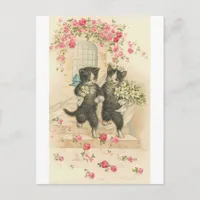 Just Married Kitty Cats Postcard