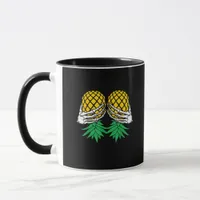 Halloween Upside Down Pineapple Swinger Skeleton Mug