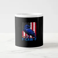 Crow Raven Funny F-Caw-F Minimal Clean Giant Coffee Mug
