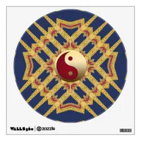 Navy Blue Red Gold Balance Mandala Meditation Wall Decal