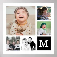 Black 5  Photo Collage Instagram Gallery Monogram Poster