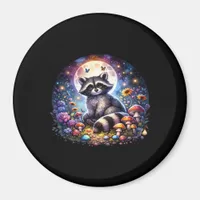 Whimsigoth Raccoon By Moonlight, Cute Colorful Fan Magnet