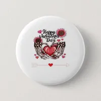 Skeleton Hands Valentines Day Classic Style Button