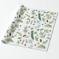 Evergreen Woodland Classic Winter Holiday Wrapping Paper