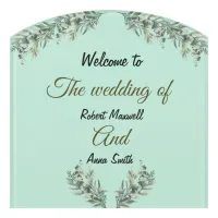 Simple Modern Emerald Nice Greenery The Wedding Door Sign