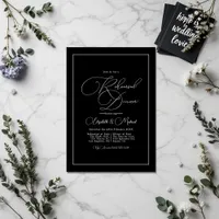 Monochrome Minimalist Black Wedding Rehearsal Invitation