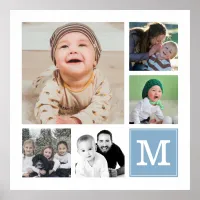 Blue 5  Photo Collage Instagram Gallery Monogram Poster