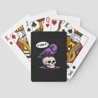 F-Caw-F Crow Skull Halloween Humor Graphic Design  Poker Cards