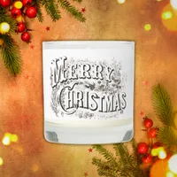 Merry Christmas - Vintage Style Black on White | Scented Candle