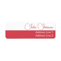 Modern Hibiscus Red Feminine Minimalist Script Label