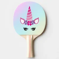 Unicorn Lovers Whimsical Unicorn Game Face Ping Pong Paddle