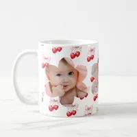 Cherry bow pink photo children coffee mug