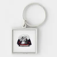 Horror Valentines Day Skeleton Couple Till Death D Keychain
