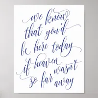 Luxe Calligraphy In Memory Sign (Royal Blue)