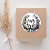 Swan Lake Love Birds Wedding Favor Sticker