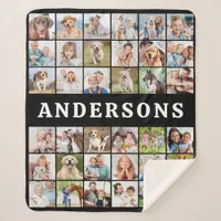 Custom Photo Collage 36 Personalized Modern Family Sherpa Blanket