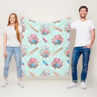 Back to School Elephant Pattern Fleece Blanket
