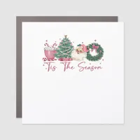 Tis The Season Merry Christmas Cute Xmas Coffee Ch Car Magnet