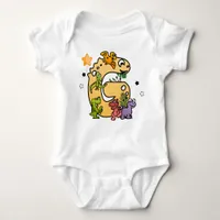 Dino Alphabet for Babies with Name Starting with G Baby Bodysuit