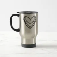 Skeleton Hands Heart Sign Retro Halloween Costume  Travel Mug