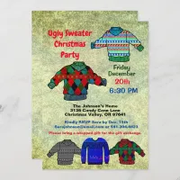 Ugly Sweater Christmas Party Filtered Colors Invitation