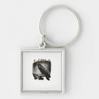 Crow, F-Caw-F Funny Bird Vintage Style Keychain