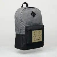 Monogram Name Black and Beige pattern |  Port Authority® Backpack