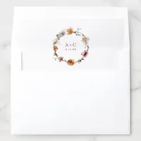 Terracotta Floral Wedding Envelope Liner