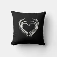 Hand Heart Skeleton Bone Spooky Girls Women Teens  Throw Pillow