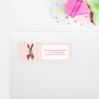 Floral Easter Bunny Personalized Return Address  Label