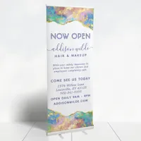 Fire Opal Modern Rainbow Gemstone Business Retractable Banner