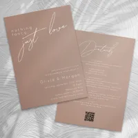 Nothing Fancy Just Love Script QR Code Wedding Invitation