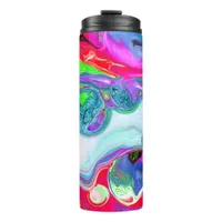 White Marble River Colorful Fluid Art  Thermal Tumbler