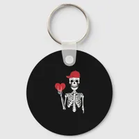 Roll Skeleton Hands Heart Valentines Day Skull Keychain